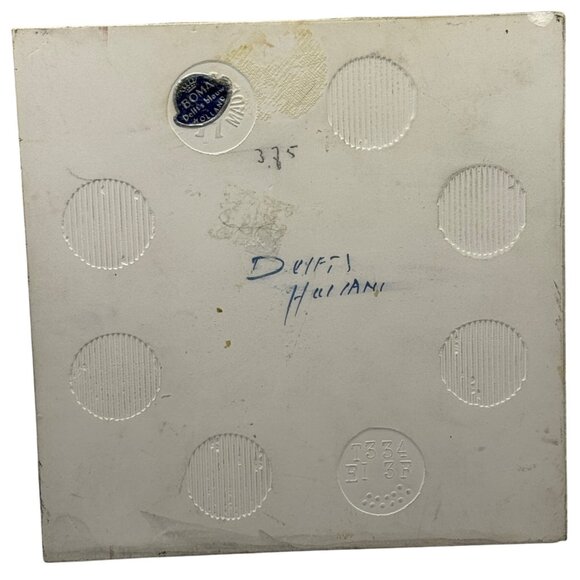 Delft Tile Blue & White Windmill Scene Ceramic Hand Painted Signed 6"x6" VTG - Picture 2 of 9